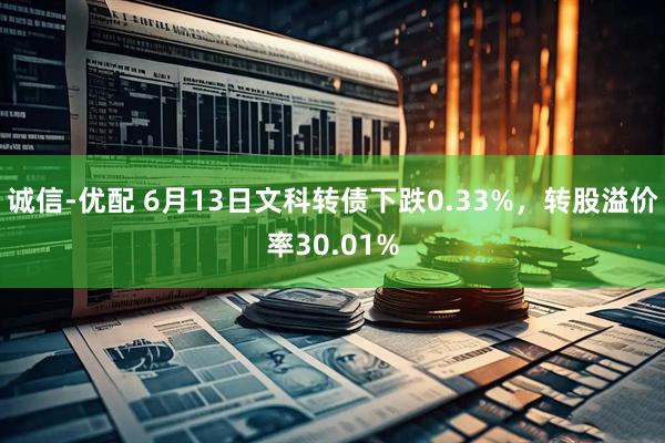 诚信-优配 6月13日文科转债下跌0.33%，转股溢价率30.01%