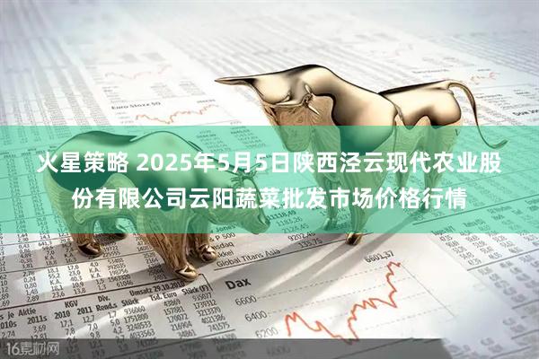 火星策略 2025年5月5日陕西泾云现代农业股份有限公司云阳蔬菜批发市场价格行情