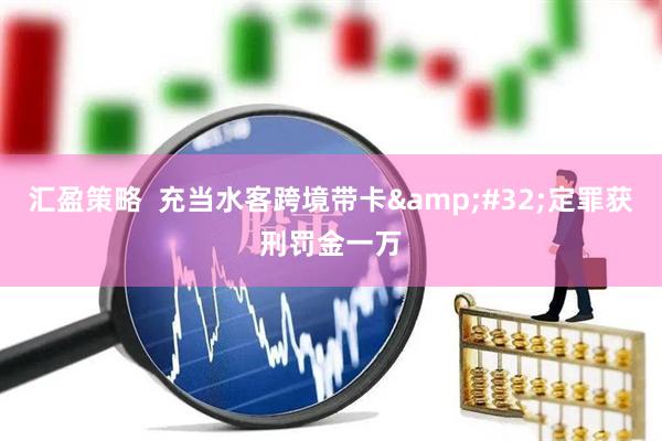 汇盈策略  充当水客跨境带卡&#32;定罪获刑罚金一万